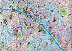 Paris city tourist map - Paris-Stadtplan mit Sehenswürdigkeiten (Île-de ...