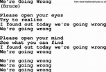 We're Going Wrong, by The Byrds - lyrics with pdf