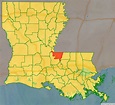 Map of West Feliciana Parish, Louisiana