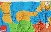 Political 3D Map of Mier Y Noriega