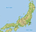 Honshu Physical Map