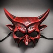 Scary Halloween Mask Demon Horror Devil Masquerade - Red