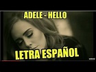 Adele - Hello LETRA ESPAÑOL[LYRICS] - YouTube