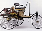 The first car, Karl Benz's Patent Motor Car, hits the road