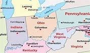 Mapa de Ohio - EUA Destinos