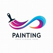 Paint logo full color luxury design style. Creative Brush concept ...