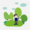 Fresh Breath Clipart PNG Images, Little Boy Standing On The Grass ...