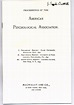 Classics in the History of Psychology -- Proceedings of the American ...