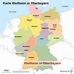 Karte Weilheim in Oberbayern von ortslagekarte - Landkarte für Deutschland