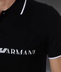 Emporio Armani Polo Shirt in Cotton Pique with Lettering in Black for ...