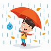 Children Using Umbrella Under The Rain 2831887 Vector Art at Vecteezy