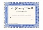 Certificate of Death Template - Blue Download Printable PDF ...