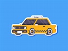 Taxi Sticker in Flat Style 1330289 Vector Art at Vecteezy