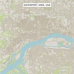 Davenport Iowa US City Street Map Digital Art by Frank Ramspott - Pixels