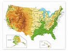 Topographic Map of USA print by Editors Choice | Posterlounge