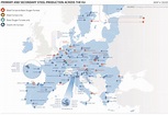 Map of steel production in the EU : greece