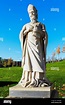 Statue of St Mungo, the patron saint of Glasgow situated near Cathedral ...