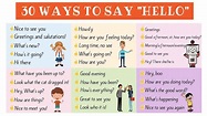 30 Different Ways to Say HELLO in English | Useful Greetings for ...