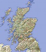 Grande mapa de Escocia con relieve, carreteras, grandes ciudades y ...