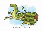 Anaconda cartoon illustration 173597 Vetor no Vecteezy