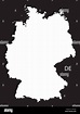 Alemania Mapa blanco y negro Imagen Vector de stock - Alamy