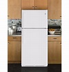 GE White Top-Freezer Refrigerator (18 Cu. Ft.) - GTE18FTLKWW | Leon's
