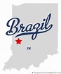 Map of Brazil, IN, Indiana