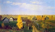 Golden autumn, village - Isaac Levitan - WikiArt.org - encyclopedia of ...