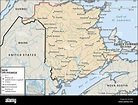 Mapa político de Nueva Brunswick Fotografía de stock - Alamy