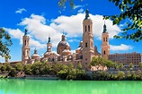Cathedral and Ebro river in Zaragoza. Aragon, Spain | Most beautiful ...