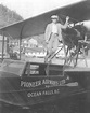 Pilot Bill McCluskey and the Pioneer Airways flying-boat aircraft. The ...