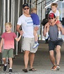 Matt Bomer juggles his very modern family... but nearly takes a tumble ...