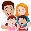 Dibujos animados de familia feliz | Vector Premium