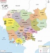 Cambodia Political Wall Map by Maps of World - MapSales