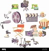 Movie cinema symbols icons set, cartoon style Stock Vector Image & Art ...