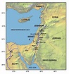 Regional map of the Levant showing the geographical features discussed ...