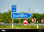 German autobahn exit sign Germany Europe Stock Photo - Alamy