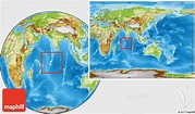 Physical Location Map of British Indian Ocean Territory, within the ...