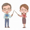 Cute couple cartoon of teachers. 4903346 Vector Art at Vecteezy