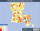 Louisiana Zip Code Map and Population List in Excel