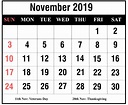 Free November 2019 Printable Calendar Template In PDF, Excel, Word ...