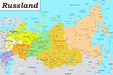 Rusland Landkarte : Politische Landkarte von Russland als Vektorkarte ...