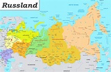 Rusland Landkarte : Politische Landkarte von Russland als Vektorkarte ...