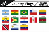 set countries flags south america ~ Illustrations ~ Creative Market