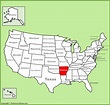 Arkansas location on the U.S. Map