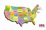 Carte des USA: 50 Etats, 9 millions de km2 320 millions d'habitants