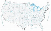 Lakes and Rivers Map of the United States - GIS Geography