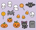 Premium Vector Clipart Kawaii Halloween Clipart Spooky - Etsy Canada ...