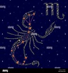 Sternzeichen Skorpion auf dem Hintergrund des Sternenhimmels mit dem ...