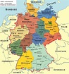 Map of Germany regions: political and state map of Germany